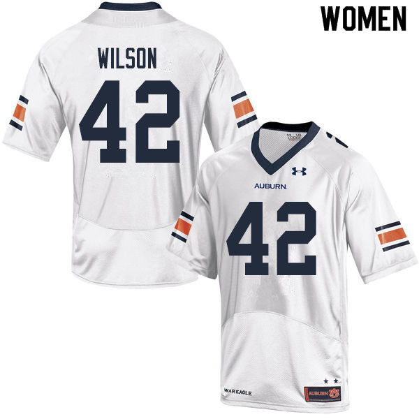 Women #42 Jay Jay Wilson Auburn Tigers College Football Jerseys Sale-White